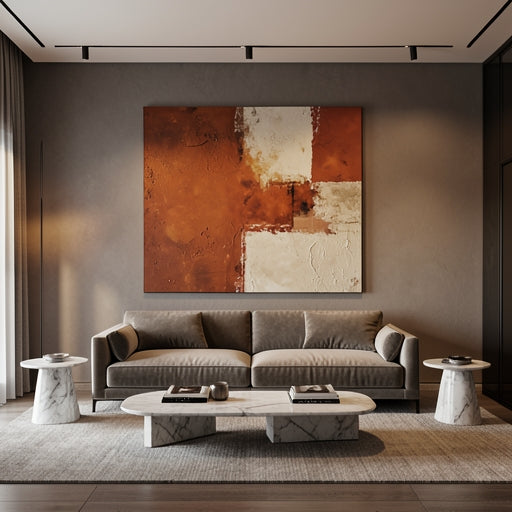 Abstract expressionism color field painting inspired by Mark Rothko in a luxury home
