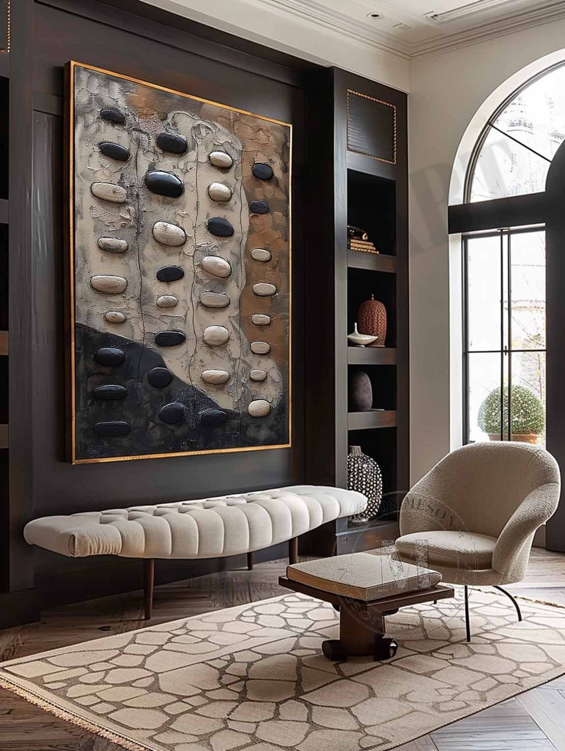 Zen Stones: A Wabi-Sabi Plaster Wall Art for Minimalist Decor