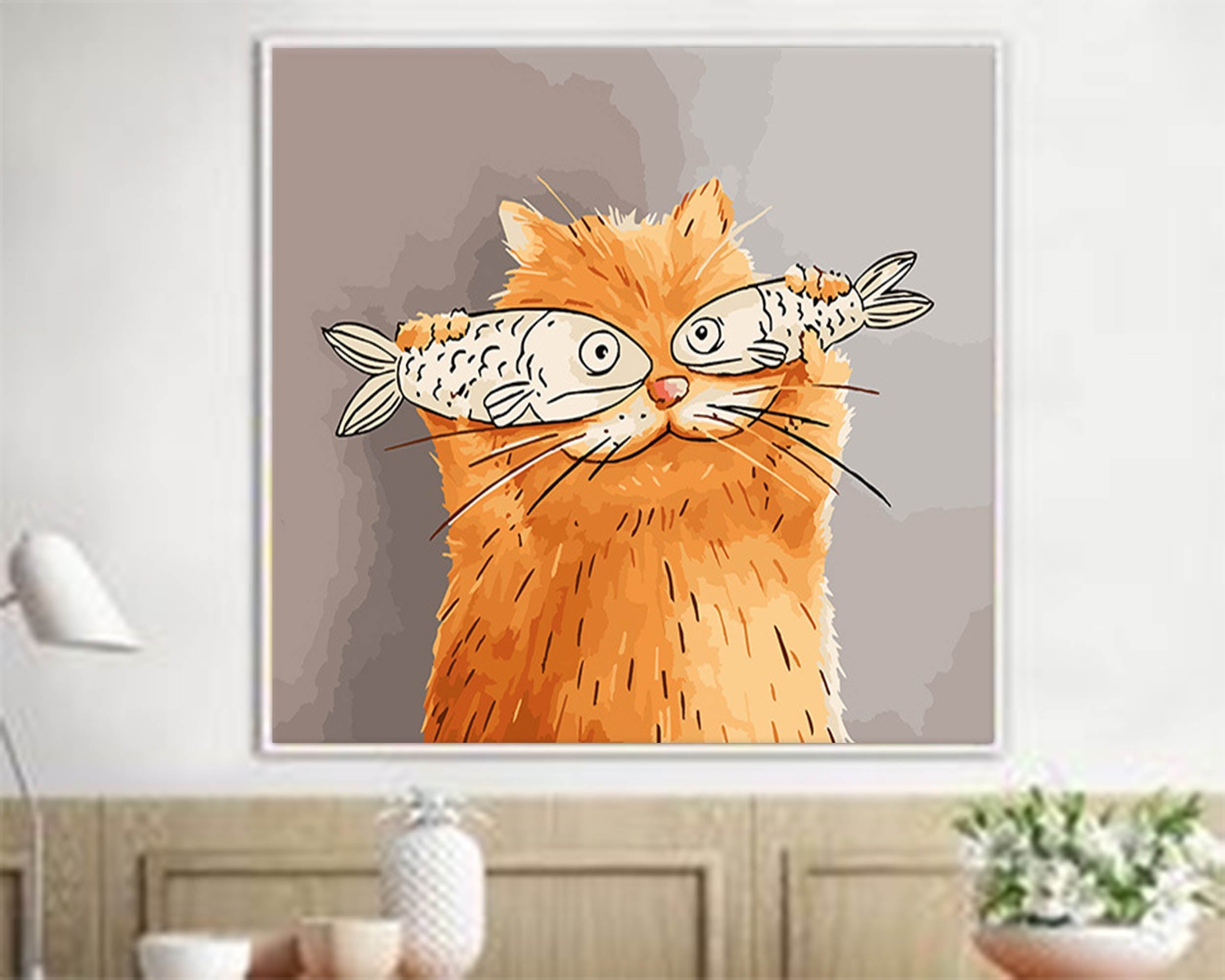 Fishy Glasses: A Funny Bathroom Wall Art for Quirky Home Decor
