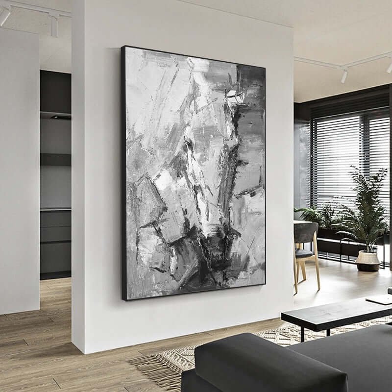 Monochrome Majesty: A Powerful Contemporary Horse Canvas Painting