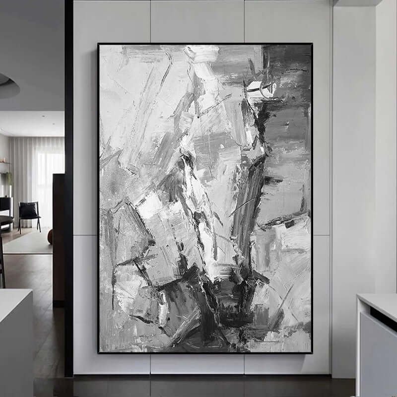 Monochrome Majesty: A Powerful Contemporary Horse Canvas Painting