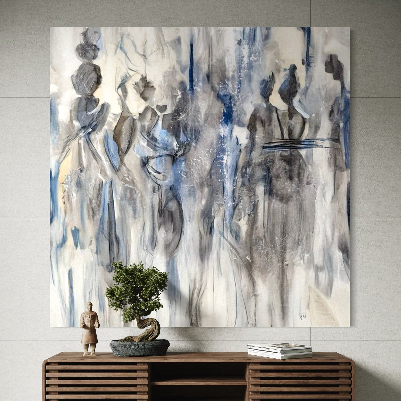 Ethereal Procession: A Contemporary Abstract Portrait Wall Art