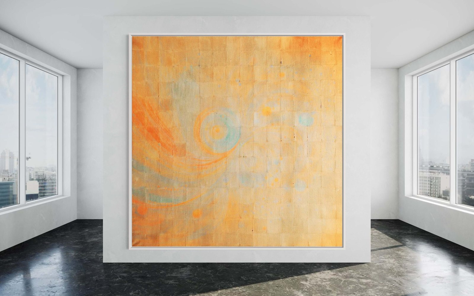 Sunstone Echoes: A Warm Rustic Abstract Wall Art for Boho Interiors