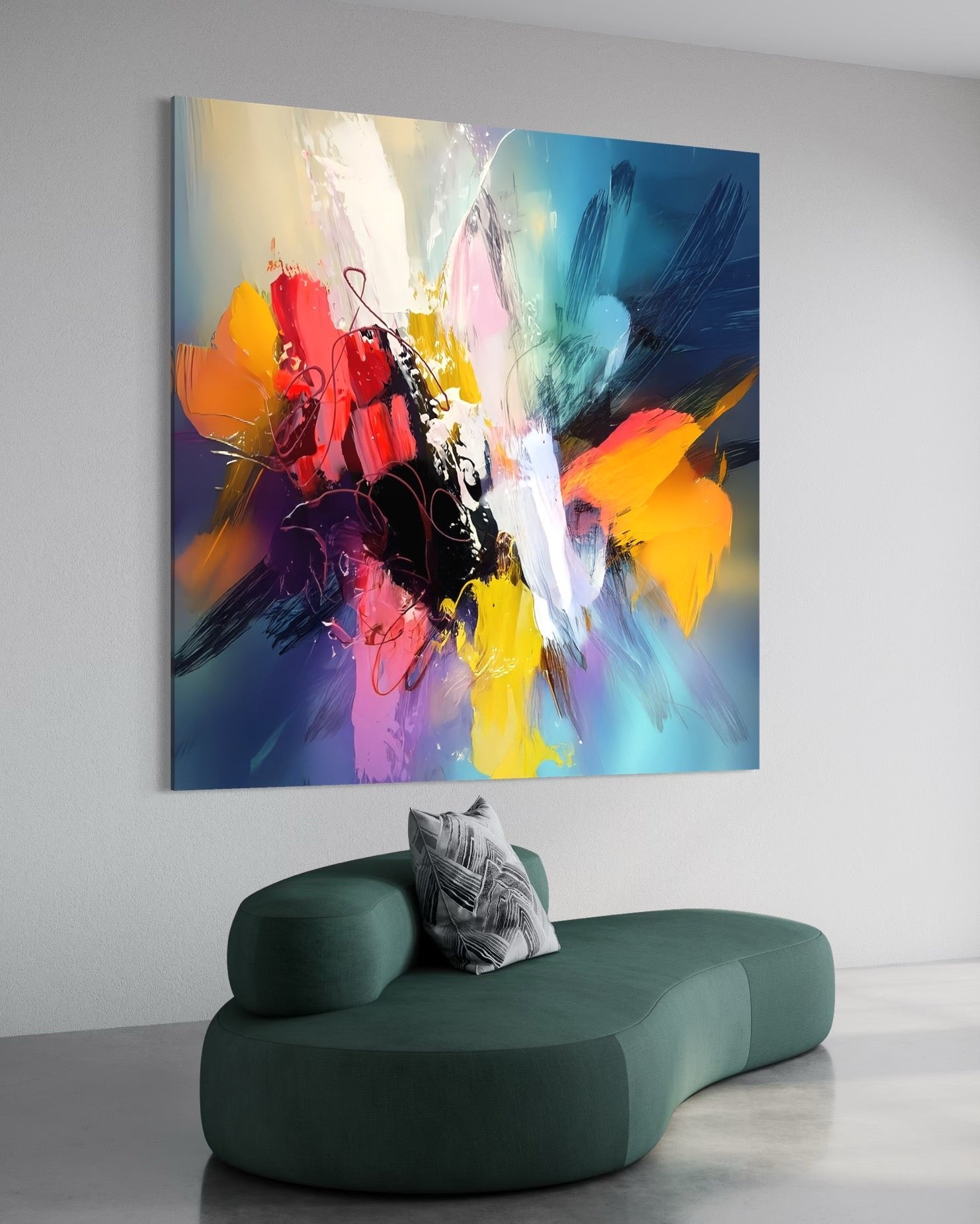 Chromatic Supernova: A Vibrant Contemporary Abstract Wall Art