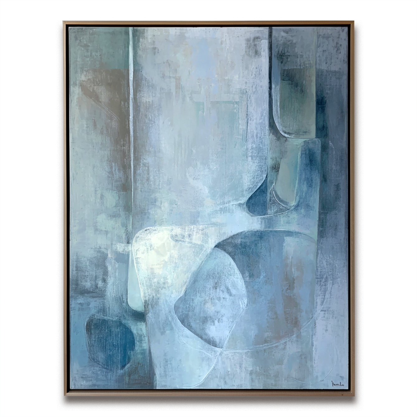 Echoes in Blue: A Serene Minimalist Abstract Wall Art for Modern Decor