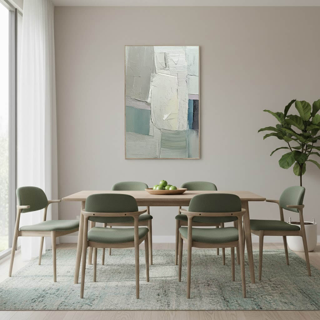 Softened Geometry: Textured Pastel Geometric Abstract Painting for Nursery Decor