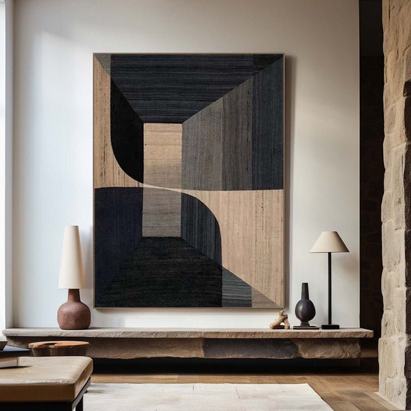 Inner Sanctum: A Sophisticated Geometric Abstract Wall Art for Modern Spaces