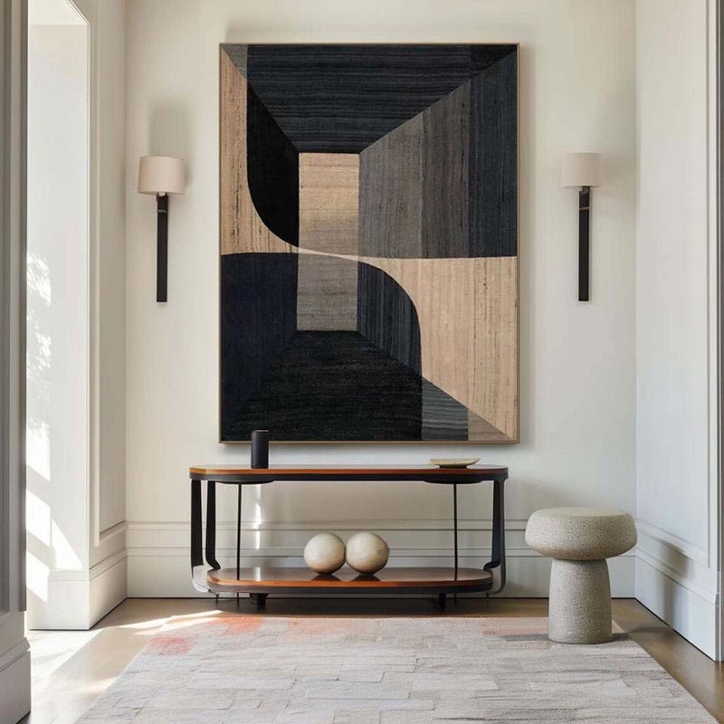 Inner Sanctum: A Sophisticated Geometric Abstract Wall Art for Modern Spaces