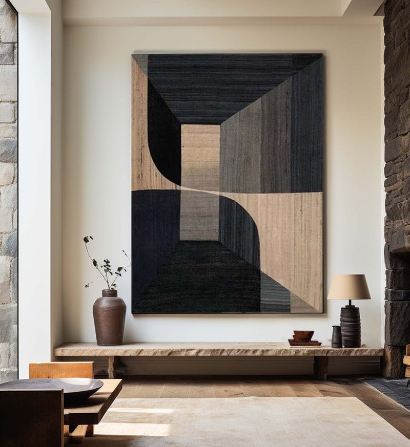 Inner Sanctum: A Sophisticated Geometric Abstract Wall Art for Modern Spaces