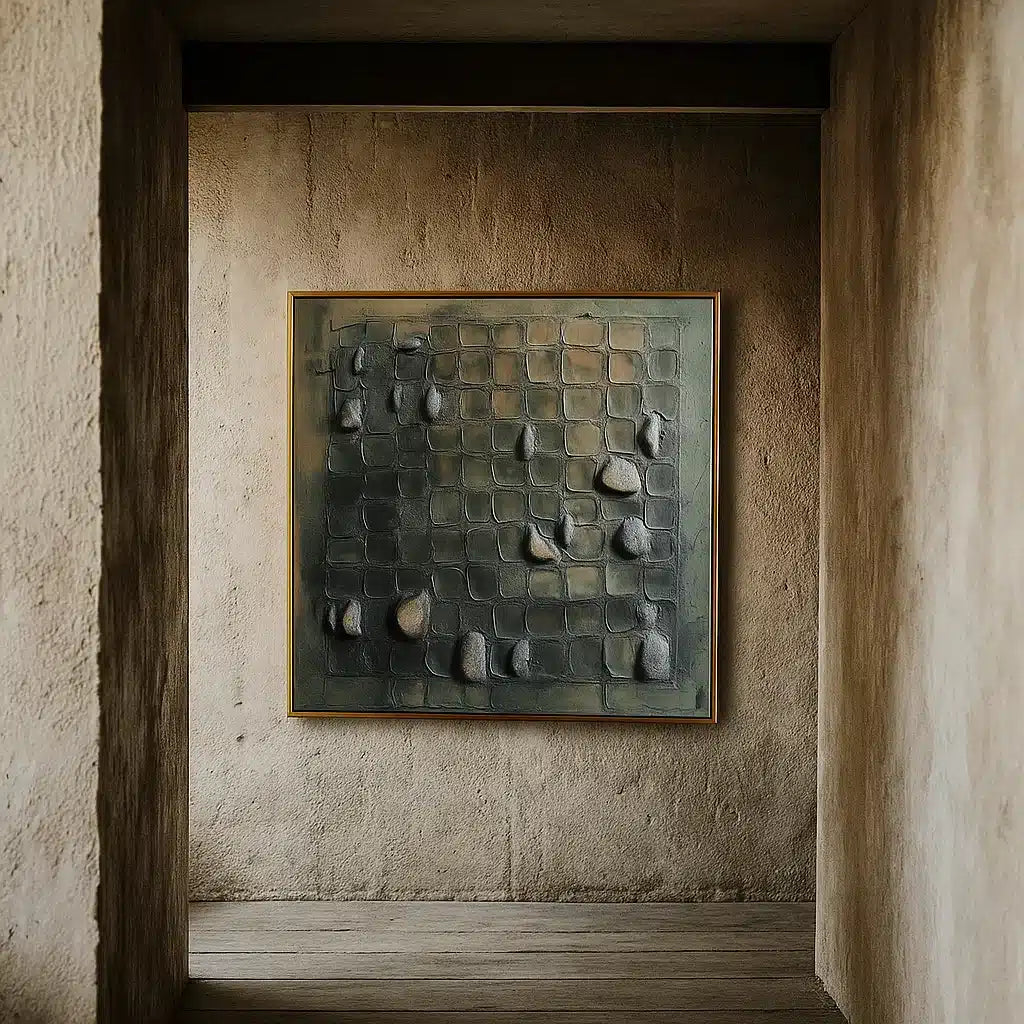 Zen Garden: A Textured Plaster Wall Art for Minimalist Home Decor