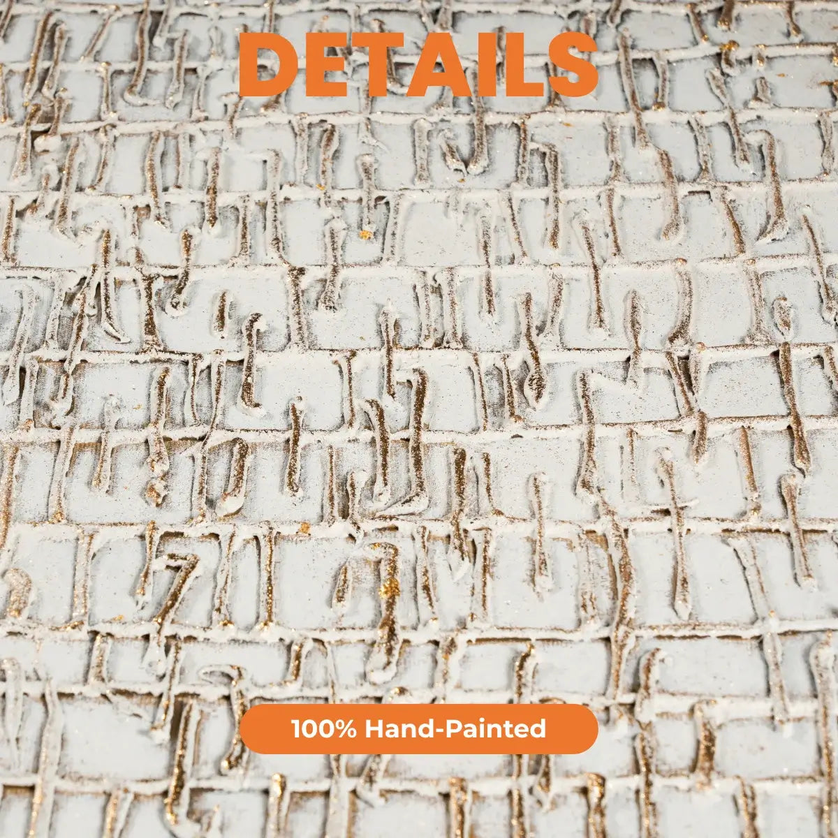 Pale Lattice: Textured Minimalist Abstract Painting with 3D Grid Relief