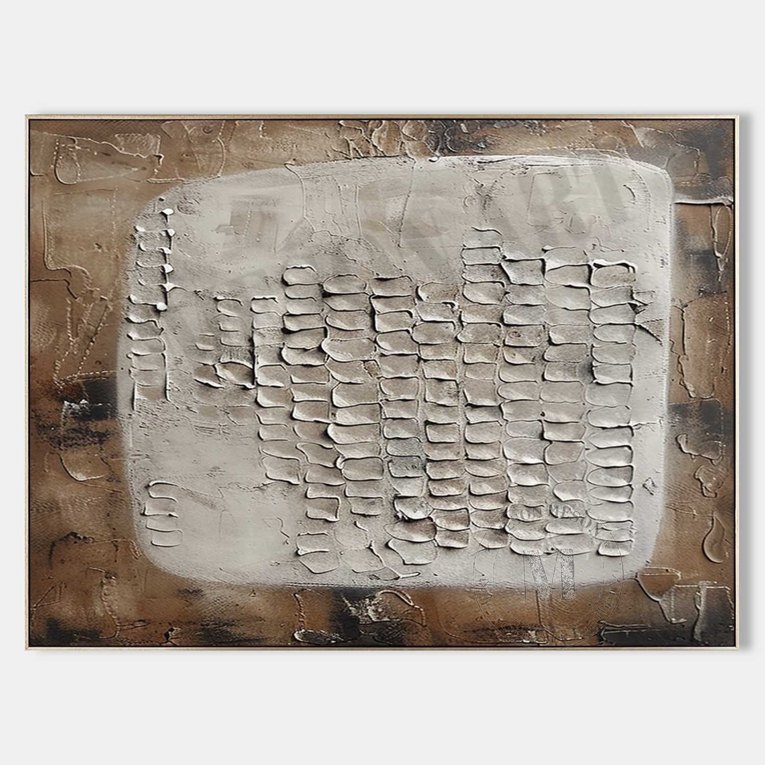 Urban Grid: A Textured Plaster Wall Art for Modern Office Decor
