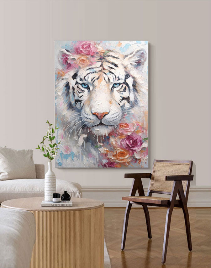 Serene Bloom: Textured Abstract Floral Paintings for Bedroom Decor