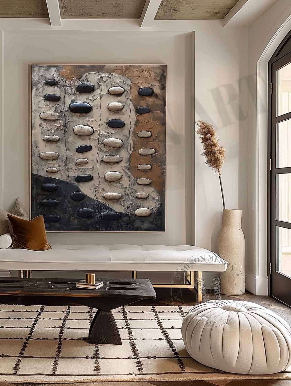 Zen Stones: A Wabi-Sabi Plaster Wall Art for Minimalist Decor