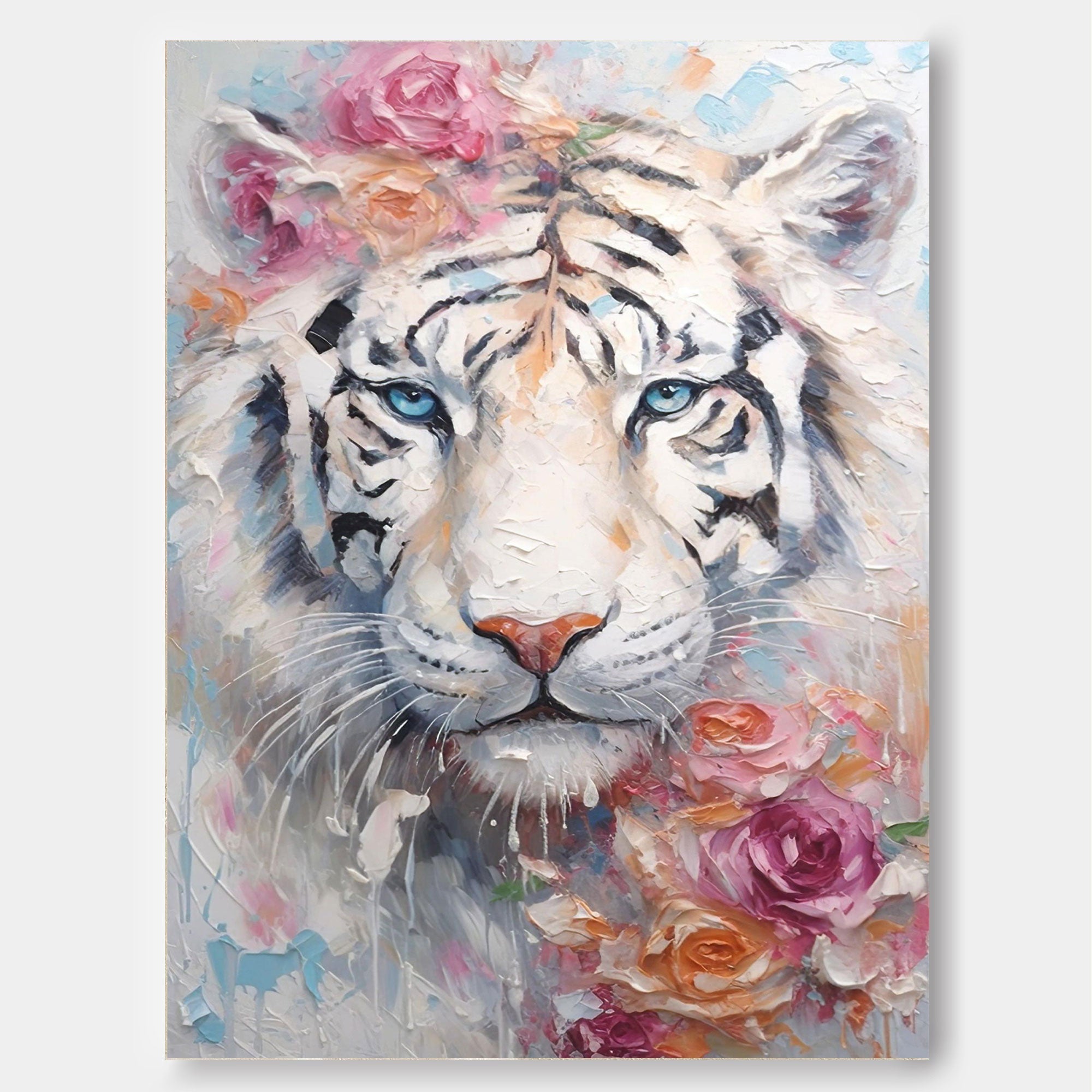 Serene Bloom: Textured Abstract Floral Paintings for Bedroom Decor
