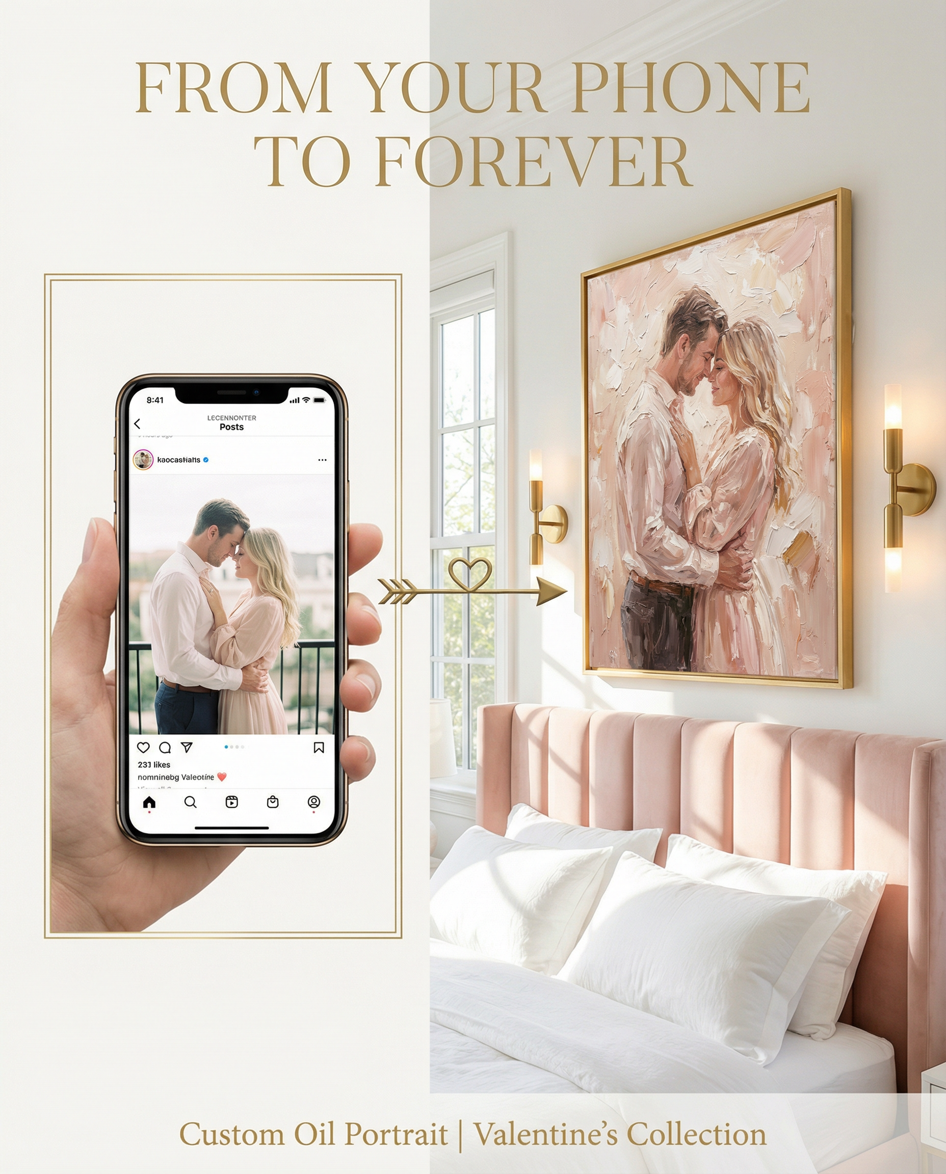 【Valentine's Day Special】Custom Hand-Painted Oil Painting - Free Shipping