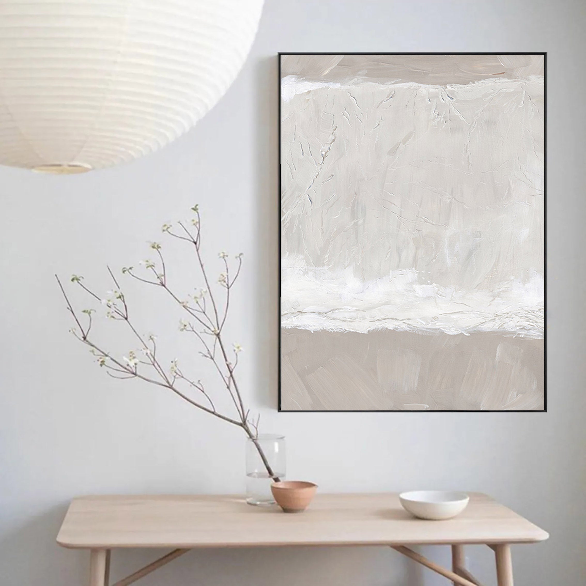 Arctic Calm: A Neutral Textured Wall Art for Minimalist Home Decor