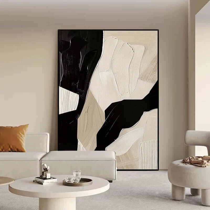 Shadow and Form: A Bold Minimalist Abstract Wall Art for a Modern Space