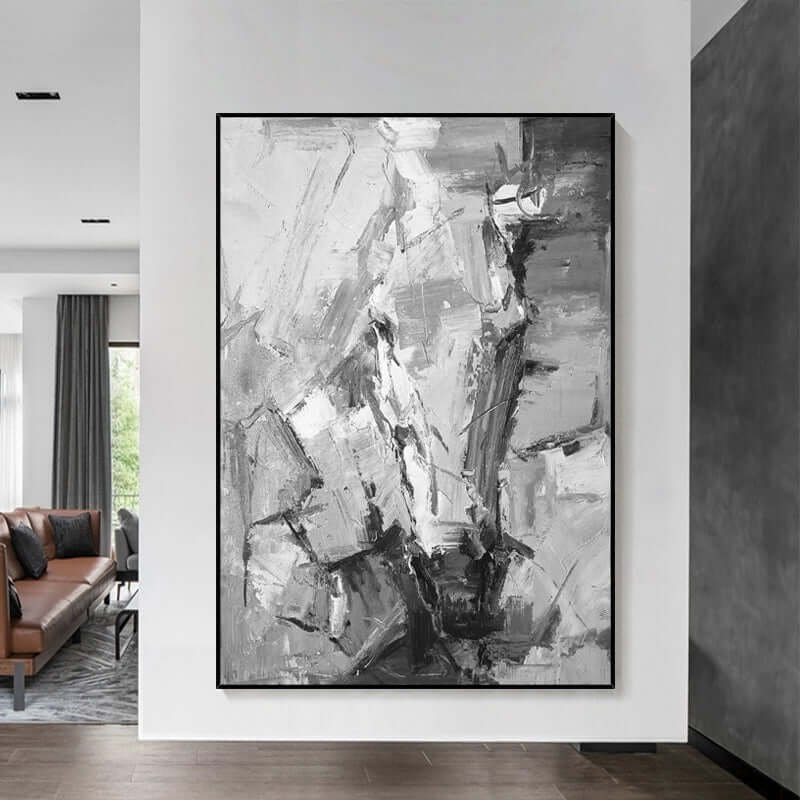 Monochrome Majesty: A Powerful Contemporary Horse Canvas Painting