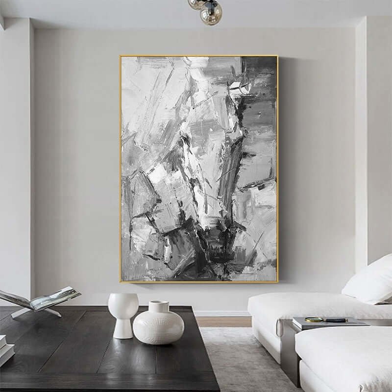 Monochrome Majesty: A Powerful Contemporary Horse Canvas Painting