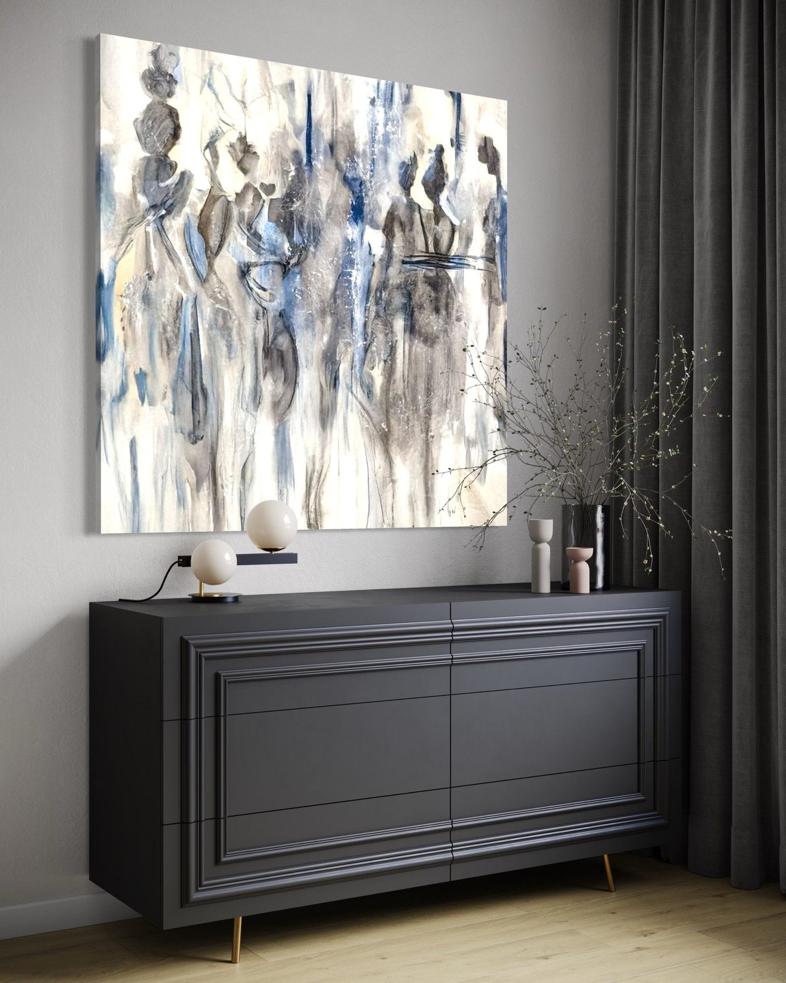 Ethereal Procession: A Contemporary Abstract Portrait Wall Art