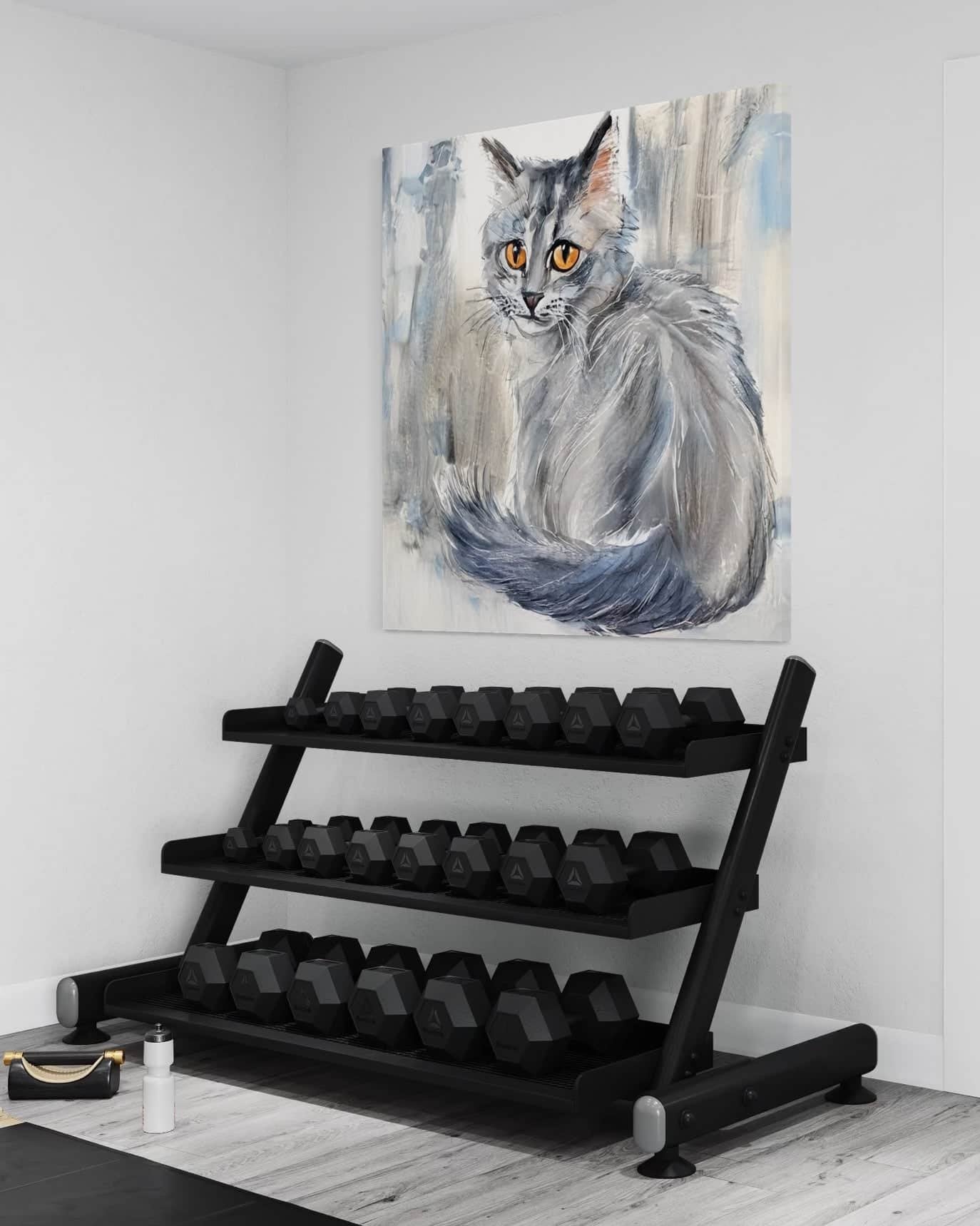 Amber Gaze: A Soulful Contemporary Cat Animal Wall Art