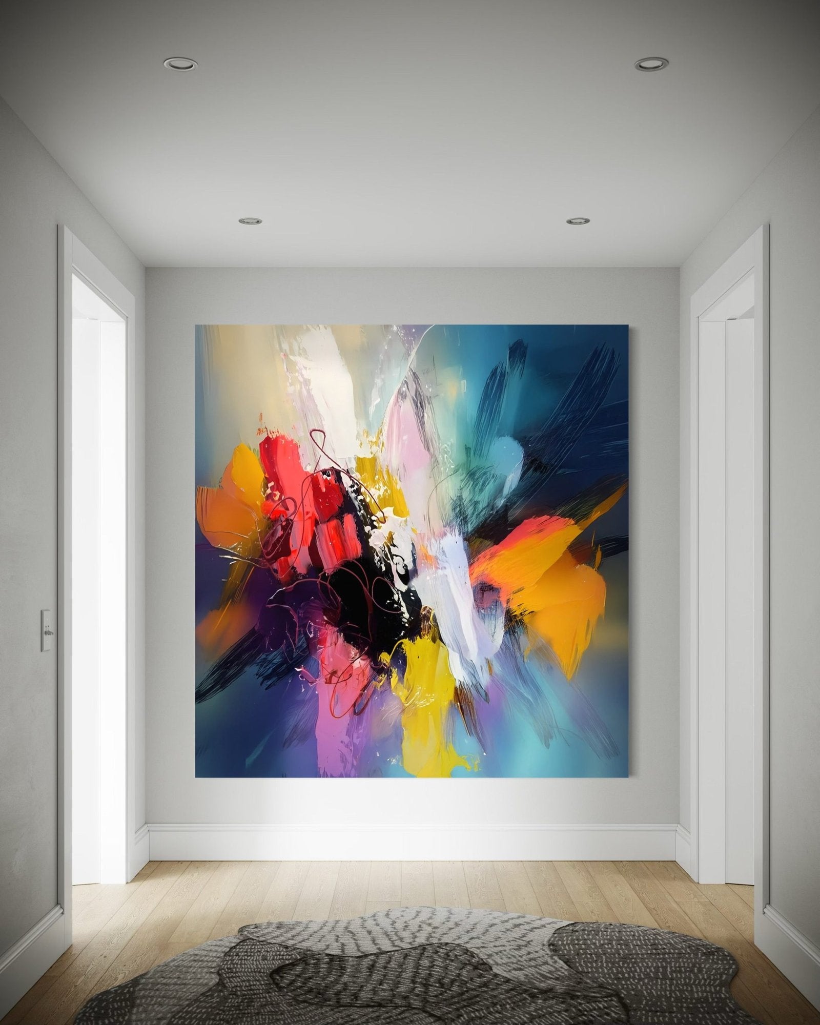 Chromatic Supernova: A Vibrant Contemporary Abstract Wall Art