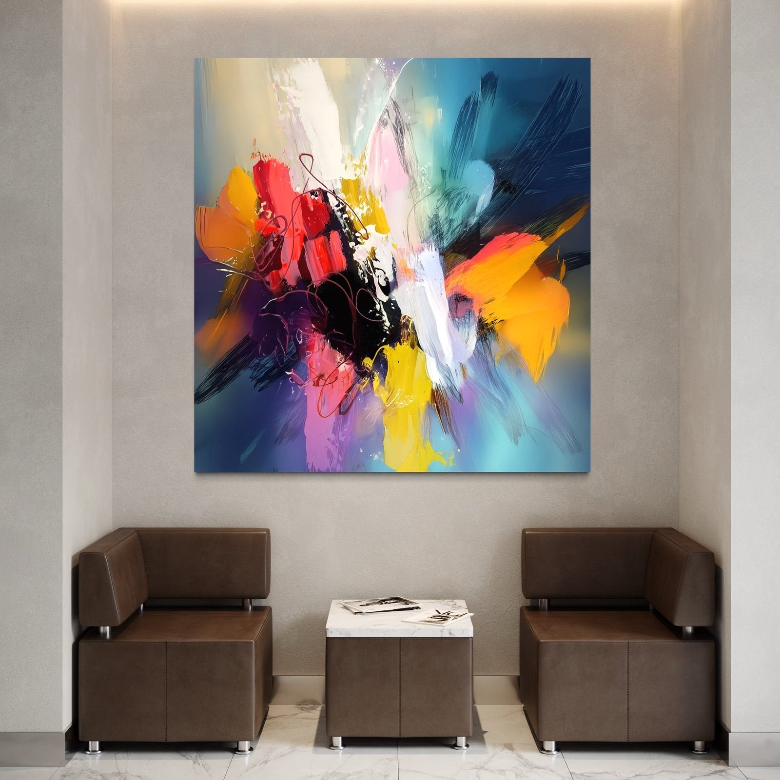 Chromatic Supernova: A Vibrant Contemporary Abstract Wall Art