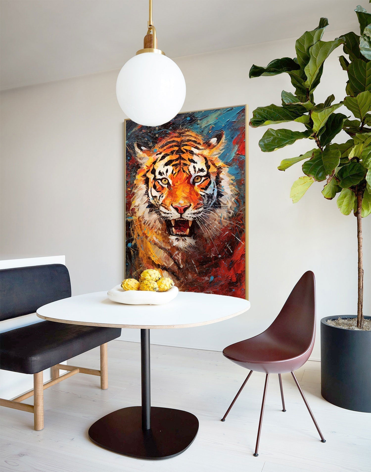 Primal Fury: An Abstract Tiger Wall Art for Modern Office Decor