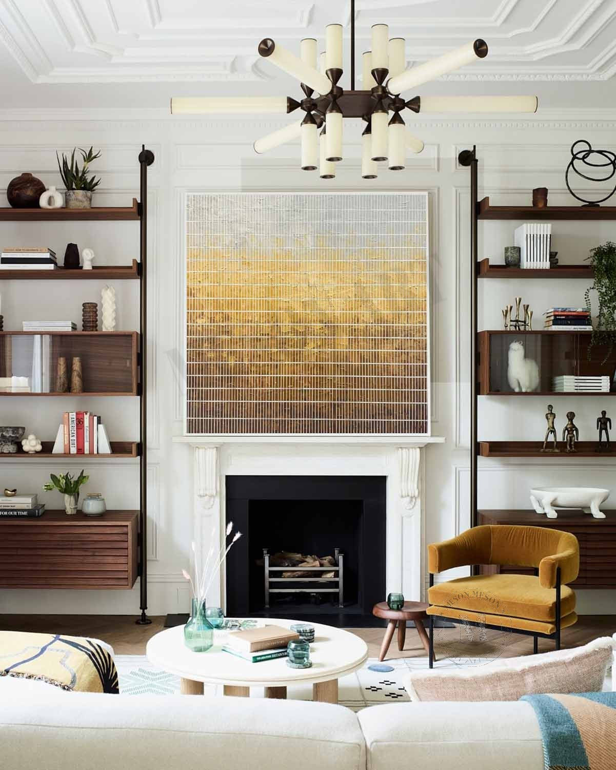 Wabi Sabi Gold Gradient Grid Textured Wall Art, Minimal Abstract Square Canvas for Living Room