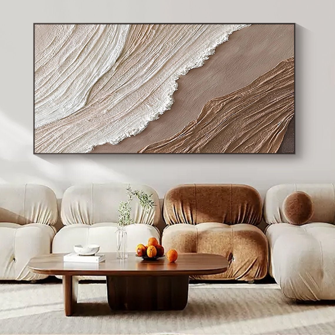Tidal Traces: A Sculptural Coastal Beach Wall Art for Minimalist Interiors