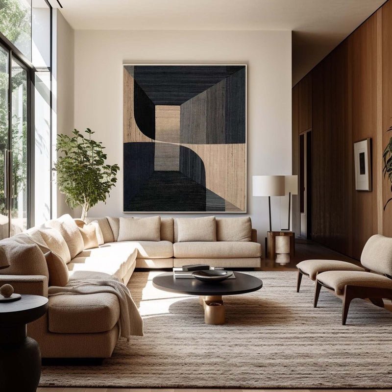 Inner Sanctum: A Sophisticated Geometric Abstract Wall Art for Modern Spaces