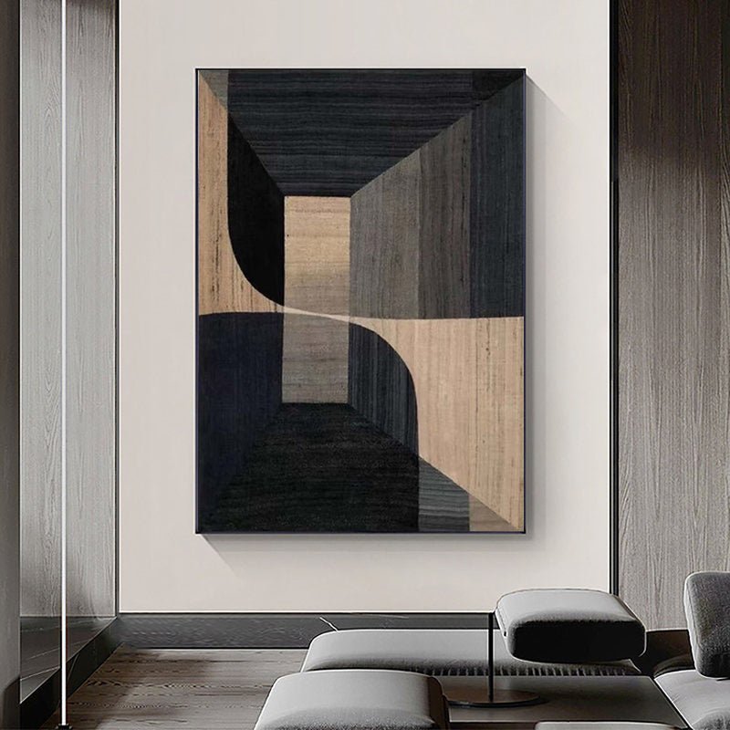 Inner Sanctum: A Sophisticated Geometric Abstract Wall Art for Modern Spaces