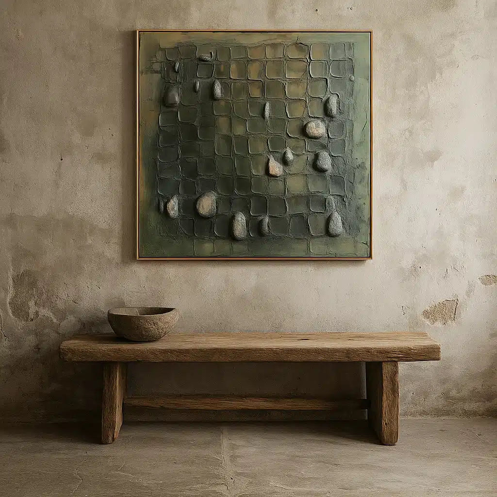 Zen Garden: A Textured Plaster Wall Art for Minimalist Home Decor