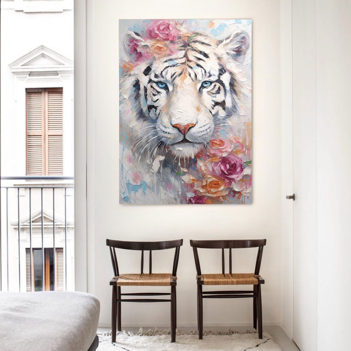 Serene Bloom: Textured Abstract Floral Paintings for Bedroom Decor